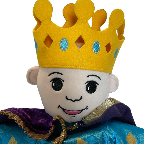 Montessori Vintage Royalty King Hand Puppet Metallic Gold Crown Kids Learning HF - Picture 4 of 12